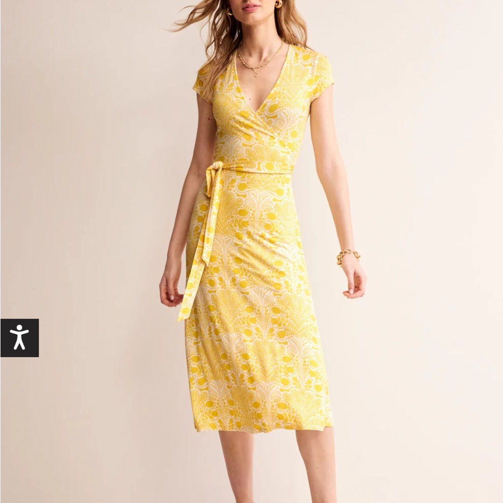 Boden Joanna Cap Sleeve Wrap Dress